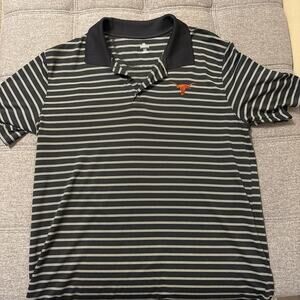 Black and grey striped vintage Texas Longhorns polo